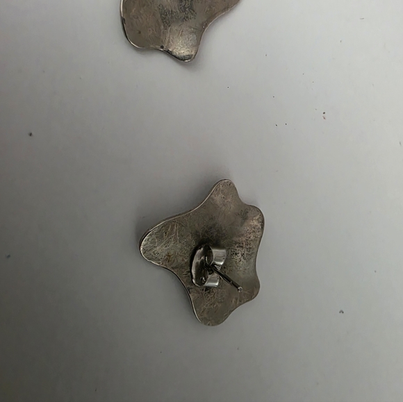 Abstract Silver Earrings - Picture 6 of 9